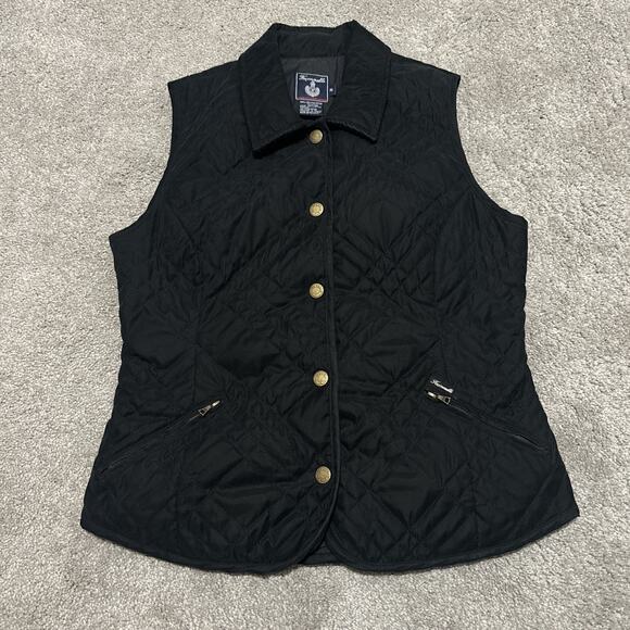 Faconnable Vest Womens Small Black Puffer Quilted Sleeveless Full Zip Jacket - Picture 1 of 6